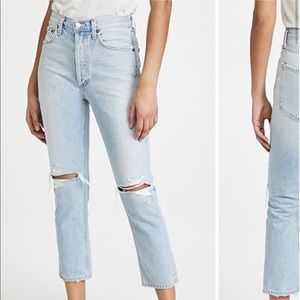 Agolde Riley high rise straight crop jeans